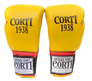 Guantes BOXING Corti 16 OZ Cuero Kick Boxing Amarillo - Imagen 1 de 2