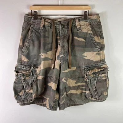 Vintage Abercrombie & Fitch Camo Shorts Y2K Baggy Adirondacks Military Paratroop - Image 1 of 4