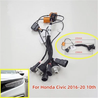 Headlight Wiring Harness Adapter  Halogen to LED For Honda Civic 10th 2016-2020 - Image 1 of 4