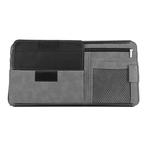 Interior Acces Grey Sun Pocket Car Sun Visor Muti Organizer Pouch Cash Storage - Picture 1 of 7
