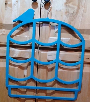 Percha para bufanda de metal azul/verde con pájaro en la esquina superior Foto 1 de 4