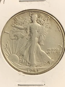1941-S 50C Walking Liberty Half Dollar - sehr guter Zustand - alte Sammlung 41-S - Bild 1 von 4