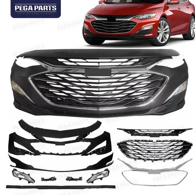 For 2019-2024 Chevy Malibu Front Upper&Lower Bumper Grilles Valance Fog Lights — 第 1/4 张图片