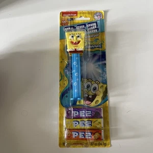 SPONGEBOB SQUAREPANTS Pez Dispenser SPONGEBOB W/ LIGHT BLUE STEM with candy - Picture 1 of 7