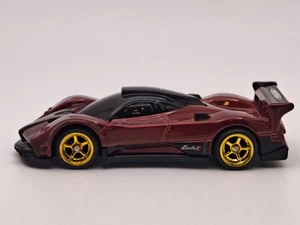 CUSTOM WHEEL SWAP HOT WHEELS Red Pagani Zonda Real Riders LOOSE - Picture 1 of 5
