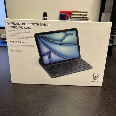 Paul B Wireless Bluetooth Keyboard Case for iPad Air 10.9-inch (2020/22 Magnetic - Image 1 of 4