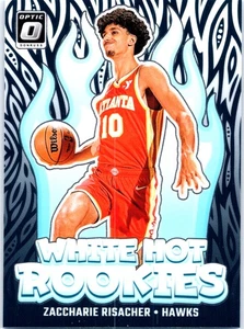Zaccharie Risacher 2024-25 Donruss Optic #4 White Hot Rookies Atlanta Hawks - Picture 1 of 2