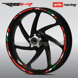 Wheel decals stickers rim stripes for aprilia racing RS 50 125 250 graphics red - Picture 1 of 5