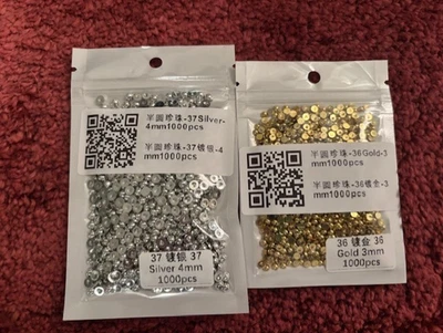  New 1000Pcs Silver Balls 1000 Gold Beads 2mm & 3mm round Half - Image 1 of 2