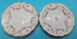 Set of 2 BRIDAL ROSE White, Gold & Floral 6" Plates - Picture 1 of 5