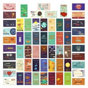 60 Pack Romantic Lunch Box Love Notes for Her Him Husband Wife Mini Inspira - Picture 1 of 9