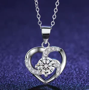 Collar Flotante Cristal Solitario, Colgante Cristal 18" Collar - Imagen 1 de 1