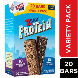 Protein Crispy Snack Bars, Variety Pack, 2 Flavors,Gluten Free Protein Bars,20ct - Picture 1 of 6