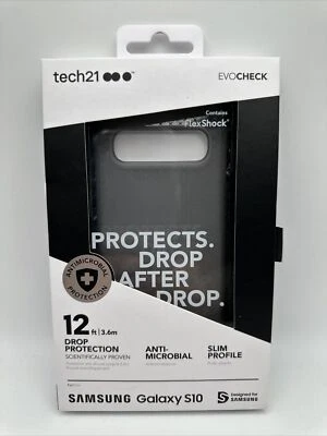 NUEVA Funda de Teléfono Tech21 Evo Check para Samsung Galaxy S10 Negro Ahumado Transparente  Foto 1 de 2