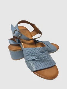 MIZ MOOZ SANDALIAS DE TACÓN DE CUERO CON CORREA AL TOBILLO PARA MUJER AZUL 37EU / 7US # A-56 - Imagen 1 de 3