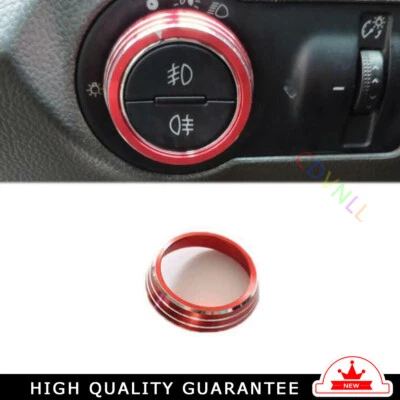 Borde de botón de faros 1* para Chevrolet Cruze 2010-2015 rojo aluminio Foto 1 de 4