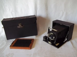 Cámara Seneca Co. 1904 rara número de cámara 1 lente Wollensak Pat 1901 con estuche - Imagen 1 de 12