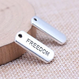 74 Pcs Tibetan Silver FREEDOM Charms Pendant 21X8MM DIY Jewelry Making C16027 - Picture 1 of 3