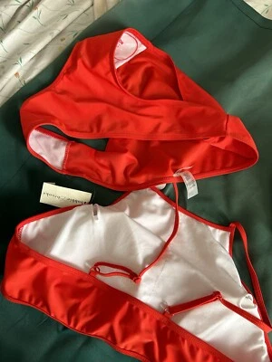Maiô Bobbie Brooks feminino 2 peças vermelho tamanho grandes copos acolchoados novo com etiquetas - Imagem 1 de 4