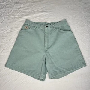 Wrangler W For Women Light Mint Turquoise High Waist Mom Jean Shorts 90s Size 12 - Picture 1 of 9