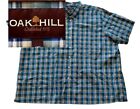 Oak Hill Continuous Comfort Mens 4XL Short Sleeve Button Down Blue Plaid Shirt