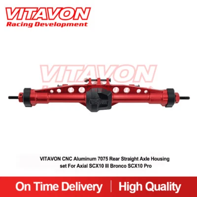 Vitavon  CNC Alu7075 Rear Straight Axle Housing For  SCX10 Ill Bronco SCX10 Pro - Image 1 of 4