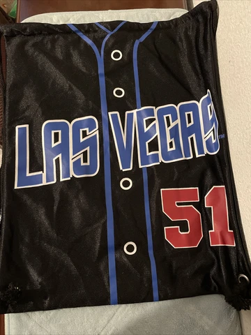 LAS VEGAS 51s Jersey Style Black Drawstring Backpack Bag 14" x 17" Cover