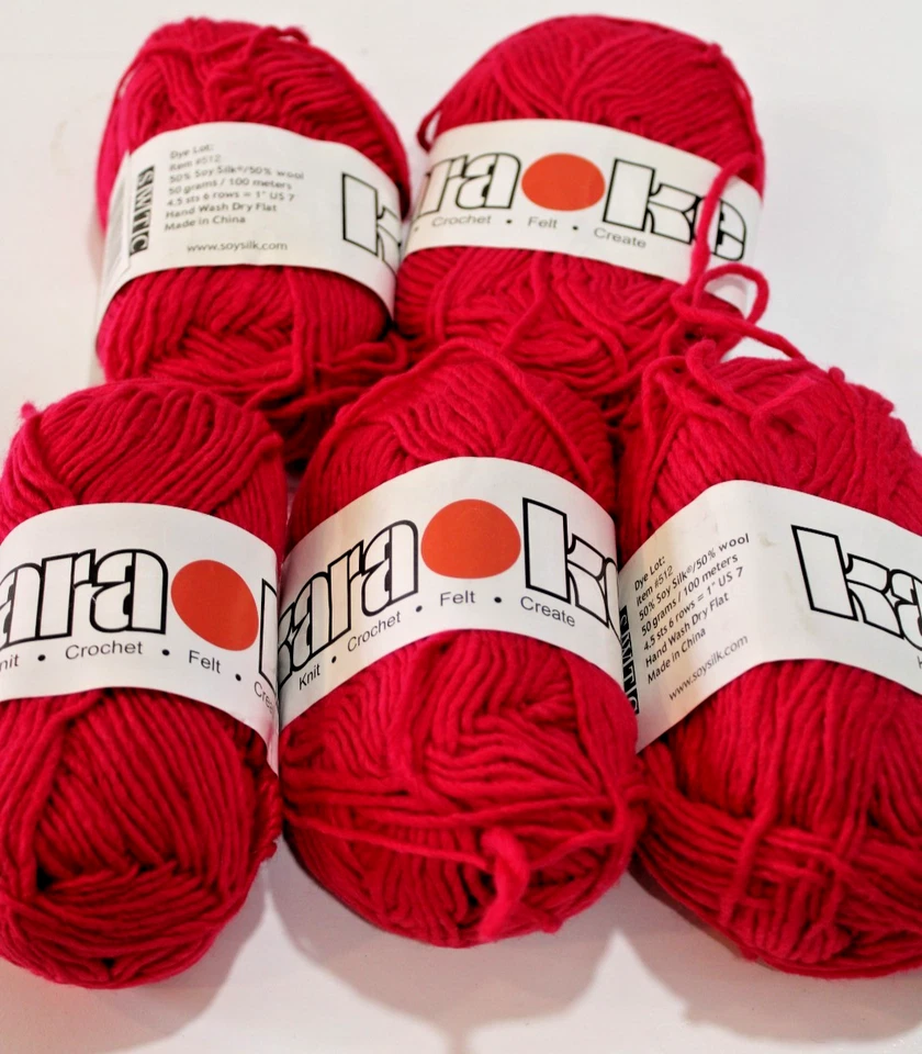 Karaoke Yarn SWTC 5 Skeins Each 50 Gr Item 284 Soy Silk/Wool Pink - Image 1 of 1
