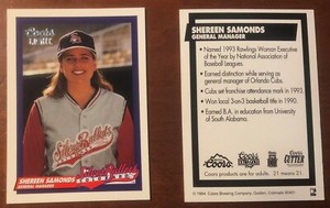 1994 Colorado Silver Bullets Coors Light #7 Shereen Samonds GM Baseball Card