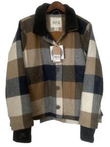 Woolrich Wool Original Buffalo Check Coat Jacket Womens Size XL NWT - Picture 1 of 7