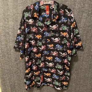 Marc Ecko Unltd Mens Shirt XXL 2XL Superbike Racing Button Up Vintage 90's - Picture 1 of 8