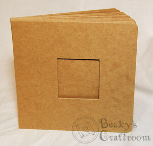 5.5x5.75" Mini Chipboard Album 10 pages unbound w/ 2" square frame window front