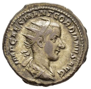 Plata emperador Gordiano III 238-244 AD Antoninian AR ss Rom - Imagen 1 de 2