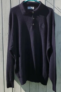 Izod XL Men's Long Sleeve 3 Button/Collar Acrylic Sweater Dark Blue  - Bild 1 von 3