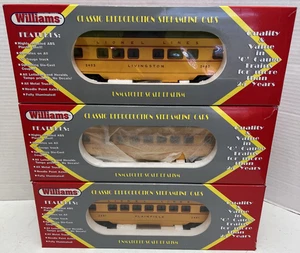 WILLIAMS O-GAUGE "LUXURY LINES" STREAMLINED LIGHTED 3-CAR ADD-ON SET - NIB - Picture 1 of 5