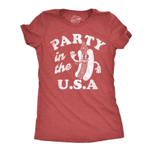 Womens Funny T Shirts Party In The USA Sarcastic Fourth Of July Graphic Tee For - Picture 1 of 7