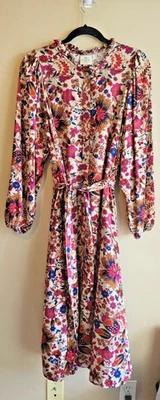 Vestido St Johns Bay S Manga Larga Globo Estampado Paisley Boho, modesto Foto 1 de 4