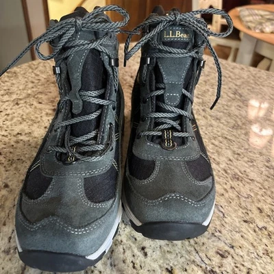 L.L. Botas de caminhada Bean masculinas Primaloft impermeáveis cinza preto com cadarço tamanho 10M - Imagem 1 de 4