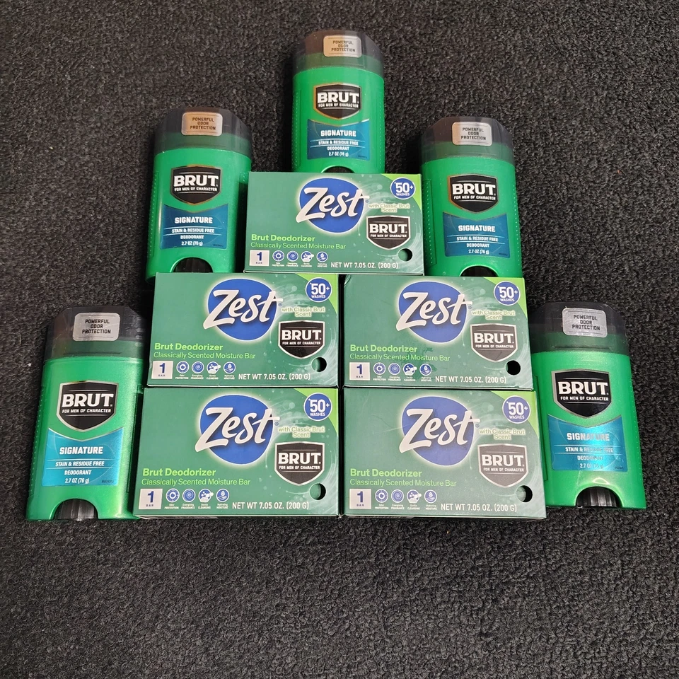 5 Zest Brut Deodorizer Classically Scented Moisture Bar Soap 7.05 oz. each