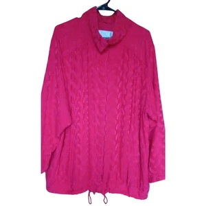 VTG Bobbie Burns Red Silk Bomber Jacket Women's 2X Ski Designer 90s Old Money - Picture 1 of 15