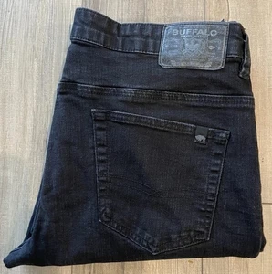 Buffalo David Bitton Herren Jeans Größe 36x30 Schwarz Straight Slim Ash Mid Rise - Bild 1 von 13