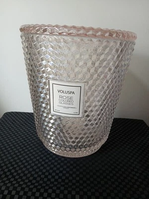 Voluspa VASOS COLOR ROSA 114 oz tarro vela vacío vaso 10"x9" raro  Foto 1 de 4