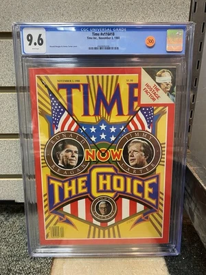 Ronald Reagan & Jimmy Carter Time Magazine CGC 9.6 Newsstand 11/3/1980 - Image 1 of 4