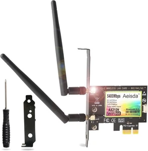 Aeisda WLAN Karte PCIe WiFi 6E Bluetooth 5.3, Intel WiFi 6 AX210 5400Mbit/s - Bild 1 von 1