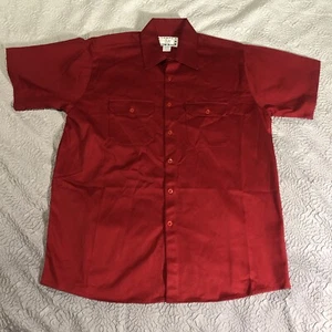 Crazy Cowboy Red Button Up Western Short Sleeve Shirt Men's Large - Picture 1 of 10
