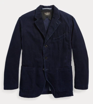 Chaqueta Abrigo Deportivo RRL Ralph Lauren Japonés Pana Índigo Fina - XL (Se Ajusta a M) Foto 1 de 2