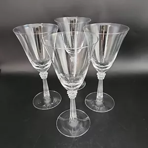 Set of 4 Vtg 7.5" Water Goblets Sceptre Clear by FOSTORIA Crystal Blown Glasses - Picture 1 of 8