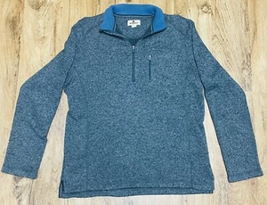 Men’s Woolrich Half Zip Pullover Poly Fleece Sweater Jacket Grey Size Medium - Picture 1 of 10