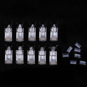 10Pcs Cat7 RJ45 connector cat 7 crystal plug shielded FTP RJ45 modul*h* - Photo 1/12