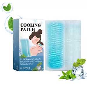 16x Cooling Gel Patch For Fever Cold Pain Cold Cooling Sticker Pad For Kid Adult - Picture 1 of 12